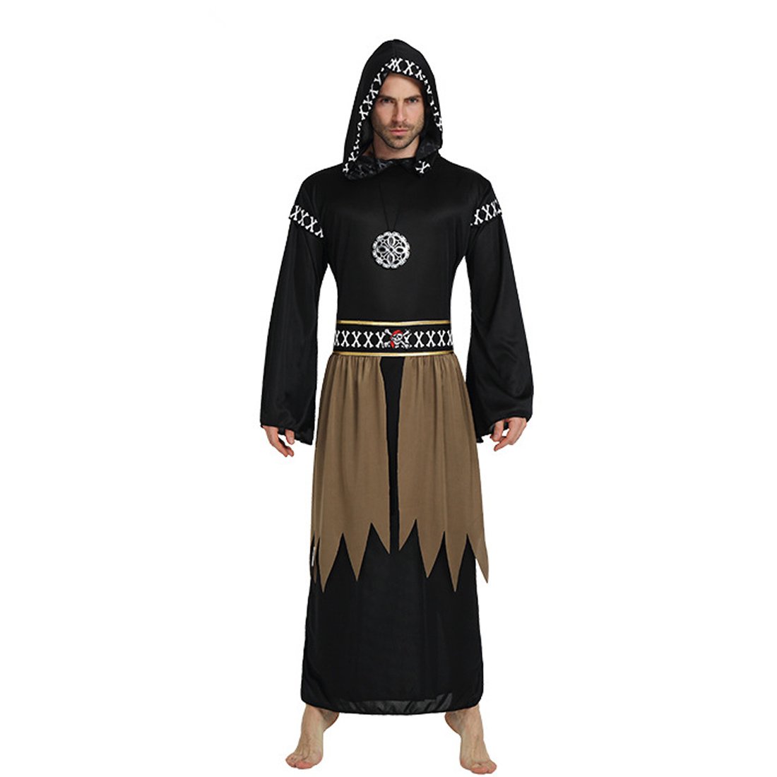 Men Priest Cosplay Costume Halloween Cosplay Uniform Carnival Pastor Traditional Outfit