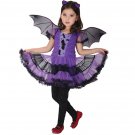 Child Halloween Batty Costume Girl Bat Cosplay Fancy Dress Devil Witch Stage Performance Uniform