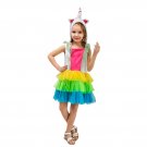 Girl Cosplay Rainbow Unicorn Costume Child Halloween COS Fancy Dress Animal Carnival Uniform