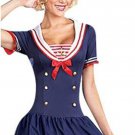 Blue Woman Carnival Uniform Female Halloween Sailor Costumes Navy Fancy Dress with Hat