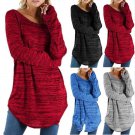 Women Autumn Round Neck Blouse Long Sleeve tshirt Plus Size Casual T-shirt