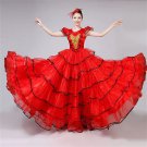Big Swing Flamenco Skirt Ethnic Clothes Spanish Matador Dance Dress Opening Performance Costume