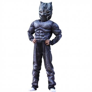 Kid Black Panther Jumpsuit American Movie Cosplay Clothing Halloween Costumes For Child