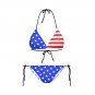 US Flag Triangle Bikini Set Women Female Star Spangled Banner Beachwear