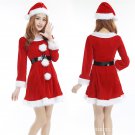 Miss Santa Claus Mini Dress Christmas Winter Costume Xmas Fancy Dresses Carnival COS Outfit