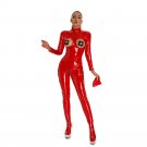 Faux Leather Jumpsuit Sexy Wetlook Catsuit Fetish Costume PU Zentai Women PQ6850