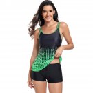 Vintage Swimsuit For Womens American Tankini Gradient Color Swimwear Retro Swim Wear
