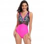 Sexy One-Piece Bathing Suit Swimsuit for Women, Quick-Drying Floral Print Swimwear