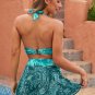 Halter Swimwear Tie Dye Bikinis For Female Sexy Women Beachwear PQ2881C