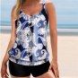 V-neck Vintage Tankini Set Retro Swimsuit For Womens Floral Print Swim Wear PQ-K2339
