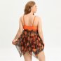 Plus Size Swim Dress Floral Print Tankini Set Women Mesh Swimsuit PQ222048