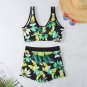 Sexy Floral Print Beach Wear Women Tank Tops Bikinis Push Up Swimwear PQ2406