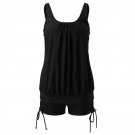 Solid Color Female Plus Size Swimwear Loose Lantern Tankini Set For Women PQ2412