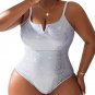 Python Pattern Plus Size Swimwear One-Piece Swimsuits Woman Oversize Beachwear Silver Swimsuit