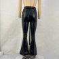 DS PU Flared Pants For Woman Faux Leather Trousers Steampunk Leggings