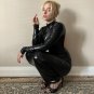 Long Sleeve PU Evening Dress Woman Sexy Faux Leather Club Dresses PQ31128