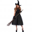 Halloween new black veil witch costume evil witch COS uniform