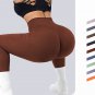 High Waist Sport Leggings Women Solid Color Bubble Butt Athletic Trousers
