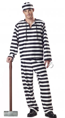 Halloween Man Prisoners Costume Carnival Cosplay Uniform