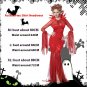 Halloween Demon Costume Death Hell Goddess Red Vampire Uniform PQ9089