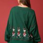 Beige Cotton Santa Claus T-shirt Christmas Pullover For Women Sweaters Xmas Tops PQ415