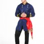 Halloween Man Cosplay Fancy Dress Medieval General Robert E.Lee Costume with Hat