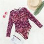 Women Digital Print One-Piece Swimsuit, Female Leopard Pattern Swimwear