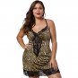 Super Size Leopard Babydoll Lingerie Women Plus Size Night Dress Sexy Oversize Sleepwear