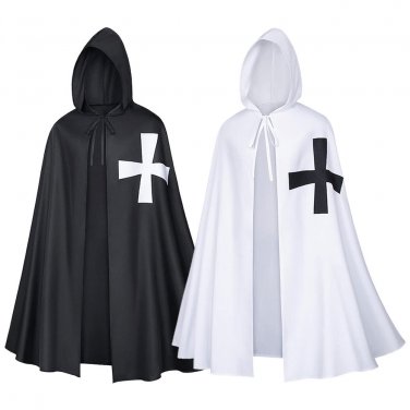 Medieval Knights Templar Cosplay Role Playing Cloak Halloween Crusader Cloak