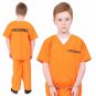 Kid Halloween Convict Uniform Children Prisoner Role Playing Game Costume