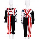 Boys Terrifier Uniform Blood Clown Costume Halloween Jumpsuit Horror Joker Overrolls