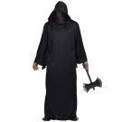 Halloween Black Robed Warrior Costume Carnival Ghost Jumpsuit Cosplay Uniform