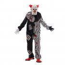 Halloween Clown Costume Carnival Joker Jumpsuit Buffoon Cosplay Uniform