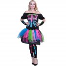 Adult Skeleton Vampire Cosplay Fancy Dress Halloween Witch Costume For Woman