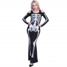 Adult Witch Cosplay Fancy Dress Halloween Skeleton Vampire Costume For Woman