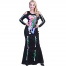 Witch Cosplay Fancy Dress Halloween Colorful Skeleton Vampire Costume For Woman