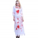 Halloween White Bride Costume For Woman Witch Cosplay Fancy Dress Vampire Outfit