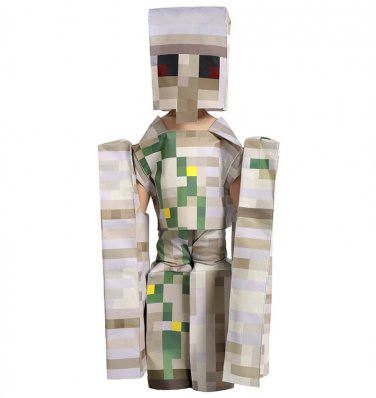 Child Halloween iron Golem Jumpsuit Carnival Cosplay Outfits Sandplay Game Costume for Kid