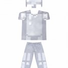 Child Halloween Iron Helmet Jumpsuit Sandplay Game Costume for Kid Carnival Cosplay Outfits