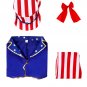 Halloween Uncle Sam's Costume For Kid American USA Independence Day Outfit PQ4307