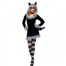 Halloween Raccoon Costume Procyon lotor Cosplay Outfit Plush Animal Fancy Dress COS Rat Uniform