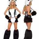 Sexy Panda Cosplay Costume For Woman Winter Plush Outfit Carnival Faux Fur Animal Uniform