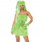 Green Furry Grinch Costume for Women - Strapless Fuzzy Christmas Party Dress with Hat