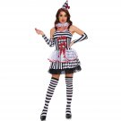 Cute Circus Clown Costume Women Halloween Cosplay Outfit Fluffy Tutu Skirt for Role Playing