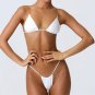 Sexy Triangle Bikini Set Micro Swimwear with Adjustable Straps Solid Color Two Pieces Swimsuit