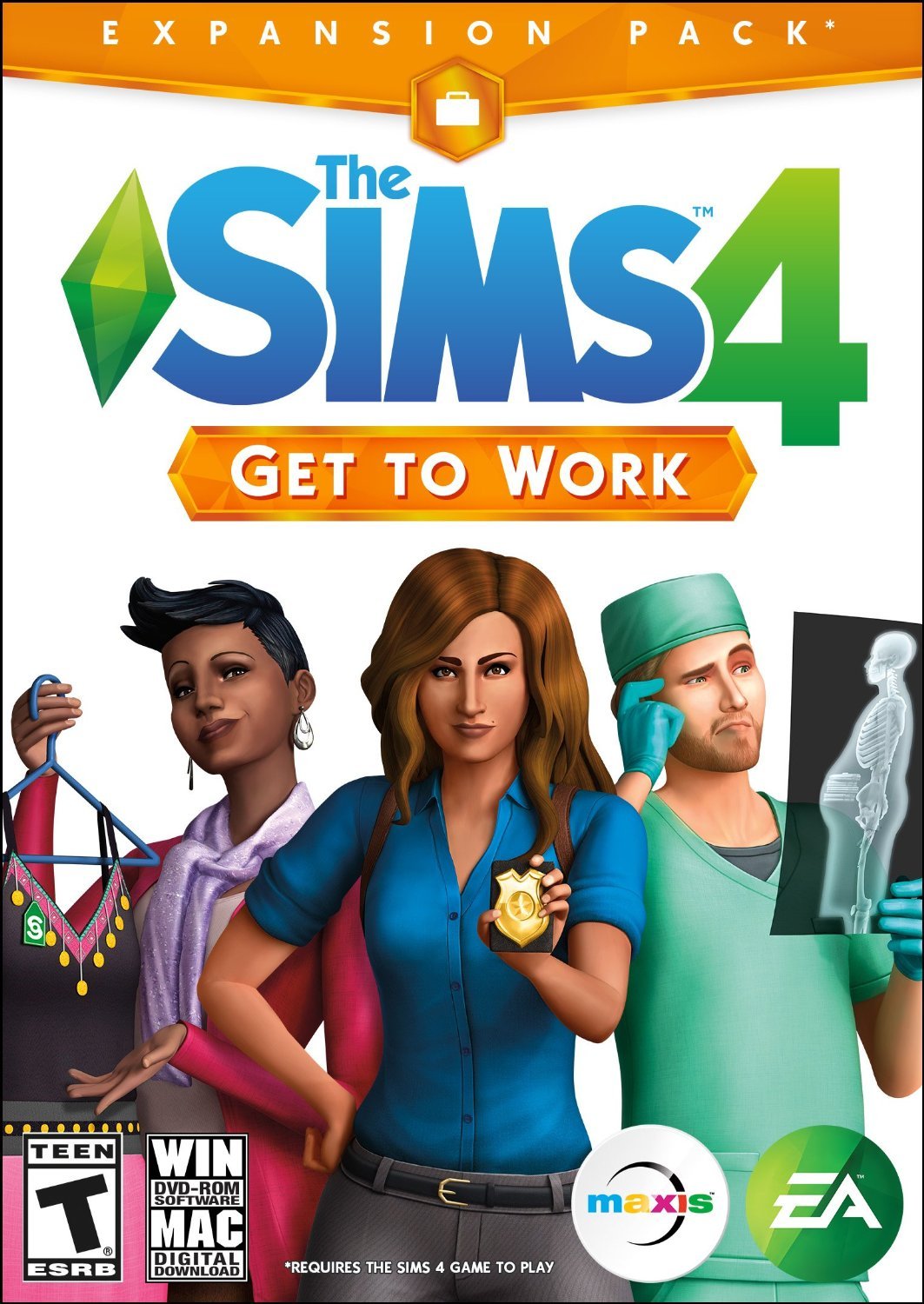 The Sims 4 Get to Work Expansion Pack PC/Mac Game Download Origin CD