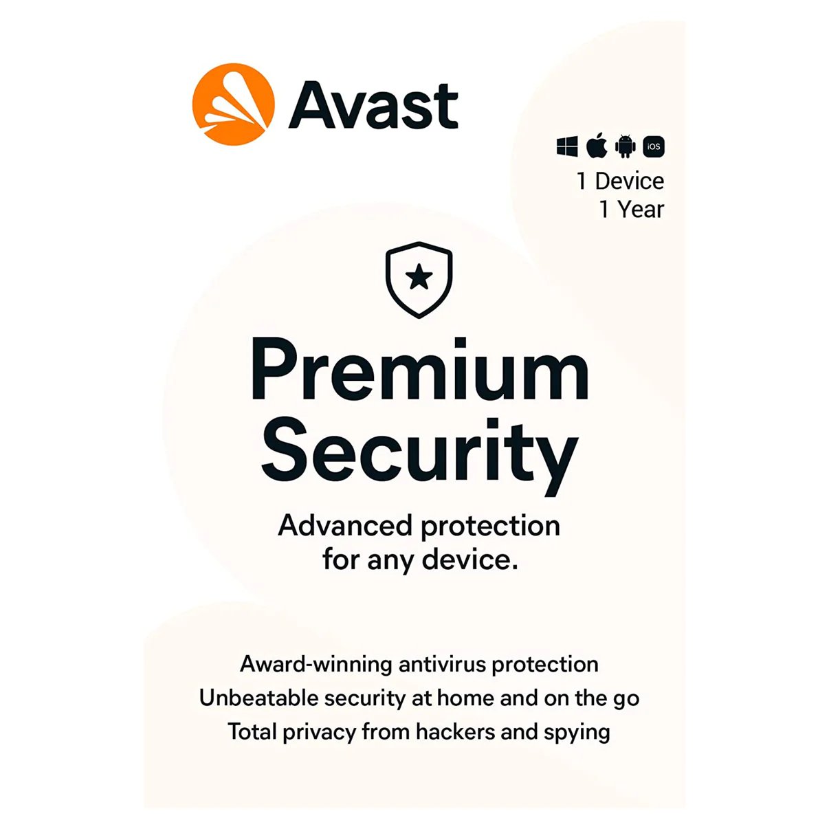 Avast Premium Security Antivirus, 1 Device, 1 Year - Global