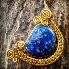 Wire and Lapis Lazuli Moon Necklace