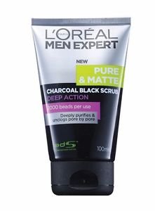 L'Oreal Men Expert Pure & Matte Charcoal Black Scrub  Face Wash 100ml