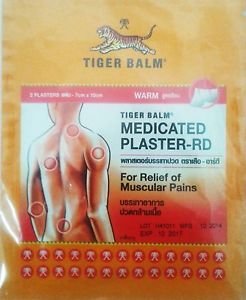 Tiger Balm Plaster Heat Patch Relief of Muscular Pains 1 Pack 2 Patches 7x10 cm